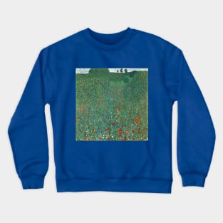 Poppy Field by Gustav Klimt Crewneck Sweatshirt